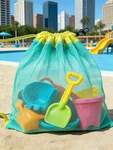 Mesh Beach Bag, Shell Series With Zipper And Adjustable Shoulder Strap, Cute Beach Tote Bag, Suitable For Collecting Shells, Beach Toys And Swimming Supplies, Toy Storage Organizer Bag, Cruise Travel Essential, Camping Beach Essential, Cute Summer - Multiple Styles - View 2