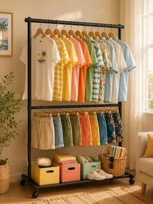 Freestanding Clothes Rack For Home, For Bedroom, Portable Clothes Rack, Simple Clothes Hanger For Dorm, Floor Standing Clothes Rack For Balcony - 100*40*182CM - View 5