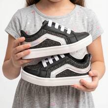 Tenis Menina Baby Leve |  Estilo Casual Com Conforto Premium, Melhor Qualidade | ENTREGA RAPIDA! - PRETO-PRATA vs - Visão 7