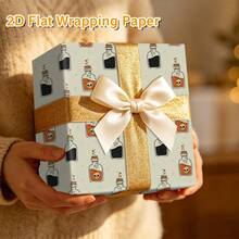 1 Roll 2D Flat Light Green Cartoon Skeleton Magic Potion Bottle Halloween Gift Wrapping Paper - Light Mint Cream Background, Hand-Drawn Glass Soft Stopper Potion Bottle With Red Liquid And Mini Skeleton Inside, Bubble Decoration, Simple Cartoon Flat Painting Style, Fresh And Soft Halloween Color Palette. Suitable For Children's Halloween Candy, Handmade Soap, Small Accessory Gift Box Packaging. | Gift Wrapping Paper (Gift Box Not Included) - 300x50cm - View 6