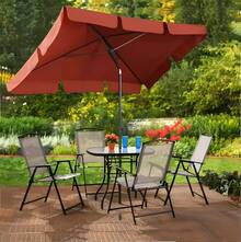 Ein rechteckiger Gartenschirm, 198 x 125 cm, Outdoor-Sonnenschirm, Gartenbedarf, Camping- und Picknickzubehör, Strandschirm. - 1 - Übersicht 3