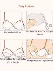 Silicone Breast Pads A-D Size - Breathable Non-Slip Breast Enhancer Pads, Reusable, Washable, Semi-Adhesive Design, Suitable For Bras, Bikinis, Sports Bras, Transparent Color - A - View 5