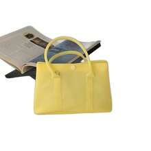 Borsa in PVC trasparente, borsa da spiaggia estiva, borsa impermeabile, borsa a tracolla con catena, borsa a tracolla per donne - Giallo - Visualizzare 6
