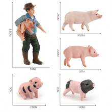 Realistic Farm Livestock Cattle Sheep Poultry Model Statue Desktop Decor Ornament - Multicolor - View 9