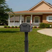 Extra Large Black Plastic Mailbox And Post Kit Durable Weather Resistant Outdoor Mailbox System - A - View 11