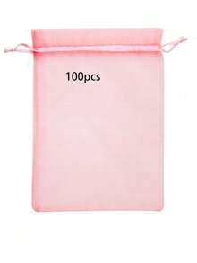 5/10/20/50/100pcs Multi-Color Gauze Bags, Gift Packaging Bags, Gift Bags, Home Daily Necessities, Nylon Storage Bags, Holiday Party Supplies, Wedding Supplies, Gift Decoration Packaging, Small Packaging Bags, Jewelry Accessories Packaging, Gift Hanging Bags, Birthday Gift Jewelry Drawstring Bags - Pink - View 11