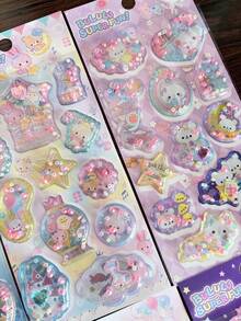 20pcs Stiker Epoxy 3D Original Q-Lia Stiker Gelembung Timbul Kartun Kawaii DIY Jurnal Casing Ponsel Mainan Anak Dekorasi - MultiWarna - View 4