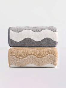 2pcs Modern Minimalist Fashion Coral Fleece Bath Towels, Ultra Soft, Quick Dry, No Shedding, Sauna Towel, High Absorbency - Multicolor - View 11