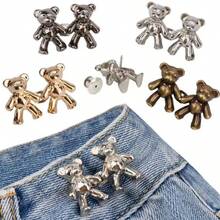 2/4/6 buah Kancing Jeans Denim Tanpa Jahit Motif Beruang, Pengatur Gesper Pinggang Berbentuk Beruang yang Dapat Dilepas, Gesper Dekoratif Rok, Gesper Sabuk yang Dapat Diatur - Beraneka warna - View 10