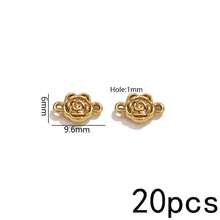 20 Peças Pingentes de Aço Inoxidável Banhados a Ouro 18K com Duplo Furo, Conectores Vintage Boho para Fabricação de Joias, Suprimentos para Fabricação de Joias DIY - Conector duplo suspenso - Visão 54