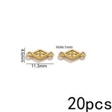 20 Peças Pingentes de Aço Inoxidável Banhados a Ouro 18K com Duplo Furo, Conectores Vintage Boho para Fabricação de Joias, Suprimentos para Fabricação de Joias DIY - Conector duplo suspenso - Visão 55