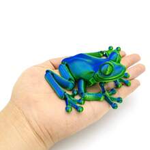 Dynamic Long-Legged Articulated Frog Toy Statue, 3D Printed Multi-Joint Poseable Fidget Toy, Stress Relief Toy, Random Color Stripes - Multicolor - View 5