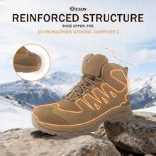 ESDY Men's Outdoor Hiking Boots, Anti-Slip Wear-Resistant Trekking Shoes, Thick Anti-Collision Mesh Breathable Tactical Boots - Khaki - View 5