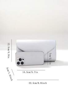 LJDCRFT Chic And Minimalist Envelope Evening Bag With Metal Trim Decoration, A Stylish Accessory For Weddings, Proms, And Parties. - Silver - View 10