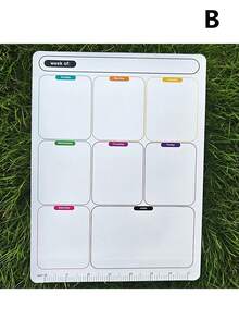 Erasable Fridge Magnet, Black Frame Monthly Calendar, Weekly Goal Tracker, Home Organization, Kitchen Whiteboard, Meal Planner, Chore List, Appointment Tracker, To-Do List, Reusable, Writable And Erasable, Home Organization, Office Supplies, Perfect For Busy Families, Weekly Planner, Vision Board - Multicolor - View 9