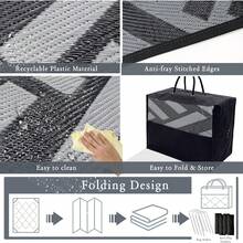 EDIMENS Large Outdoor Rug, Outdoor Mat Anti-Slip Carpet, Garden Rugs UV Resistant Garden Mat For Patio, Easy Cleaning Patio Rug For Camping, Deck, Beach, Picnic - D - View 5