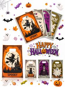 10/25/50 piezas Bolsas de regalo de plástico estilo vintage de Halloween, 4 patrones mixtos de bolsas de embalaje de regalo de Halloween, bolsas de regalo de Halloween, bolsas tote para fiesta de Halloween, decoración de Trick or Treat de Halloween, decoración de cocina de Halloween, decoración de mesa de Halloween, decoración del hogar de Halloween, bolsas de embalaje con tema de Halloween para tienda, decoración de terror de Halloween, recuerdos de fiesta - Estilo retro mixto - Ver 9