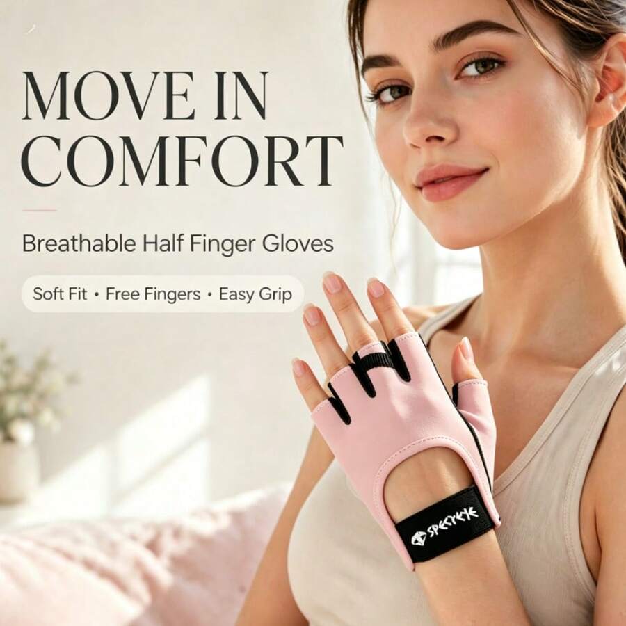 Unisex Half-Finger Fitness Gloves, Anti-Slip & Wear-Resistant, Anti-Callus Palm Protection, Breathable, Thin Soft Skin-Friendly Material, High Elasticity Fit For All Hand Types, Suitable For Gym Training/Yoga/Cycling