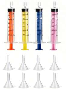 12pcs Multi-Color Transparent Plastic Fragrance Refill Tool Set, 4pcs Graduated Colored Liquid Transfer Tubes + 8pcs Mini Transparent Funnels, Precise Scale Liquid Transfer Accessories, Leak-Proof Portable Minimalist Fragrance Filling Tools, Suitable For Travel And Daily Essential Oil Refilling - View 8