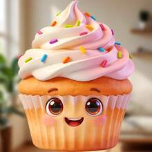 Cupcake Frosting Swirl Rainbow Sprinkles Sweet Winking Magnet, Let Every Celebration Be In Your Palm, Suitable For All Metal Surfaces In Your Home - I - View 1