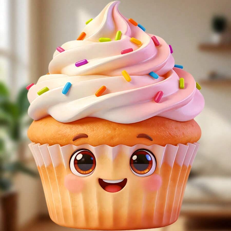 Cupcake Frosting Swirl Rainbow Sprinkles Sweet Winking Magnet, Let Every Celebration Be In Your Palm, Suitable For All Metal Surfaces In Your Home - I - View 1