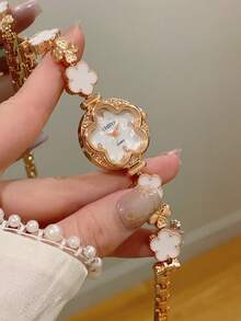1 chiếc đồng hồ nữ thời trang mới, mặt số tam giác thanh lịch, đồng hồ thạch anh dành cho doanh nhân, phù hợp cho sinh hoạt hàng ngày, tiệc tùng và các sự kiện trang trọng. - trắng - Xem 1
