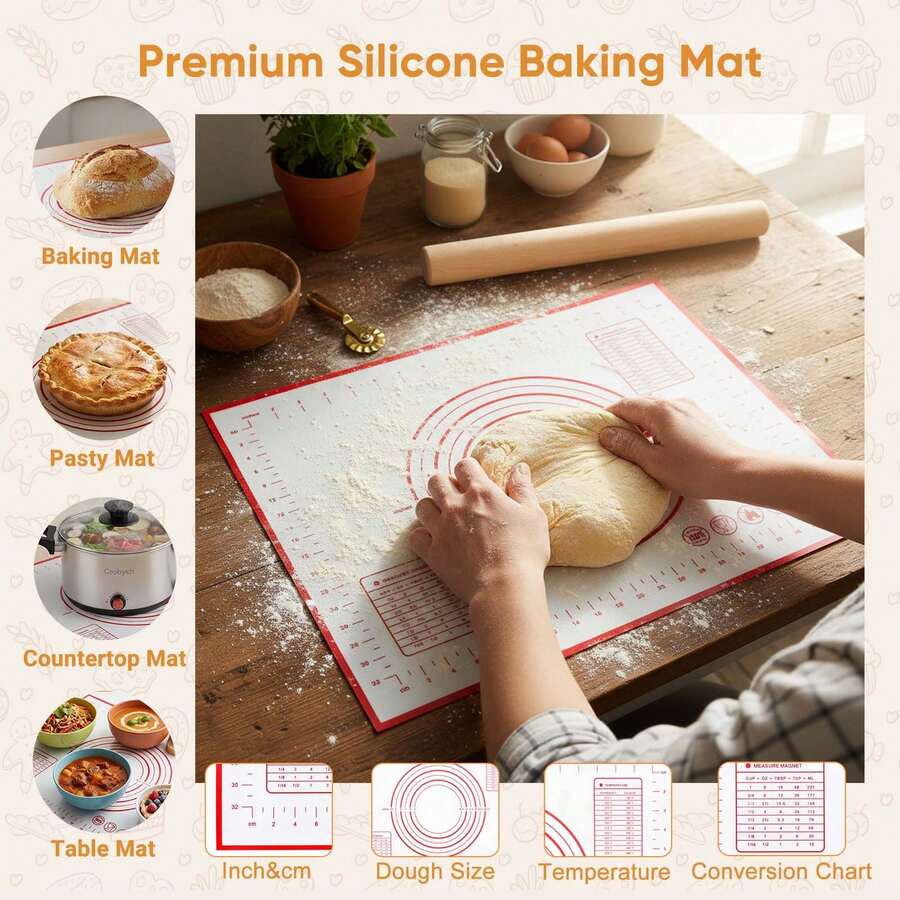 Complete Pasta Making Tool Set, Wooden Gnocchi Board Ravioli Stamp Cutter Kit With Rolling Pins, Dough Scraper, Silicone Baking Mat & Ravioli Mould Tray, Homemade Italian Pasta Dumpling Making Kit For Home Kitchen - View 1