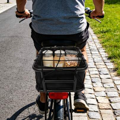 Rear Bike Basket Rear Bike Basket With Luggage Net And Basket Inner Liner Bicycle Basket