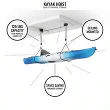 [Free Shipping] Kayak Hoist Quality Garage Storage Canoe Lift With 125 Lb Capacity Even Works As Ladder Lift-XY37627 - Multicolor - View 3