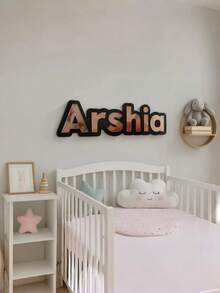 Custom Decorative Double-Layer Acrylic Name Plate, Personalized Letters, Stunning 3D Mirror Effect, High-End Wall Decor, Suitable For Nursery, Wedding And Home Scenes, Exquisite Custom Decorative Sign, Meets Various Celebration Decoration Needs - Multicolor - View 4