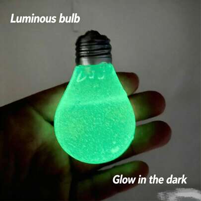 1PC Glow-In-The-Dark Squeeze Toy Light Bulb | Stress Relief Gadget, Soft And Bouncy, Fluorescent Jelly Texture, Party Gift, Squeezable Soft Touch, Handheld Desktop Toy, Effectively Relieves Anxiety, Suitable For Outdoor And Office Stress Relief, Ideal For Desktop Decoration, Party Gift And Holiday Gift! Holiday Gift Recommendation, Anti-Stress Toy, Adult Heart-Shaped Color-Changing Marshmallow Texture Glow Squeeze Toy, Stress Relief Gadget