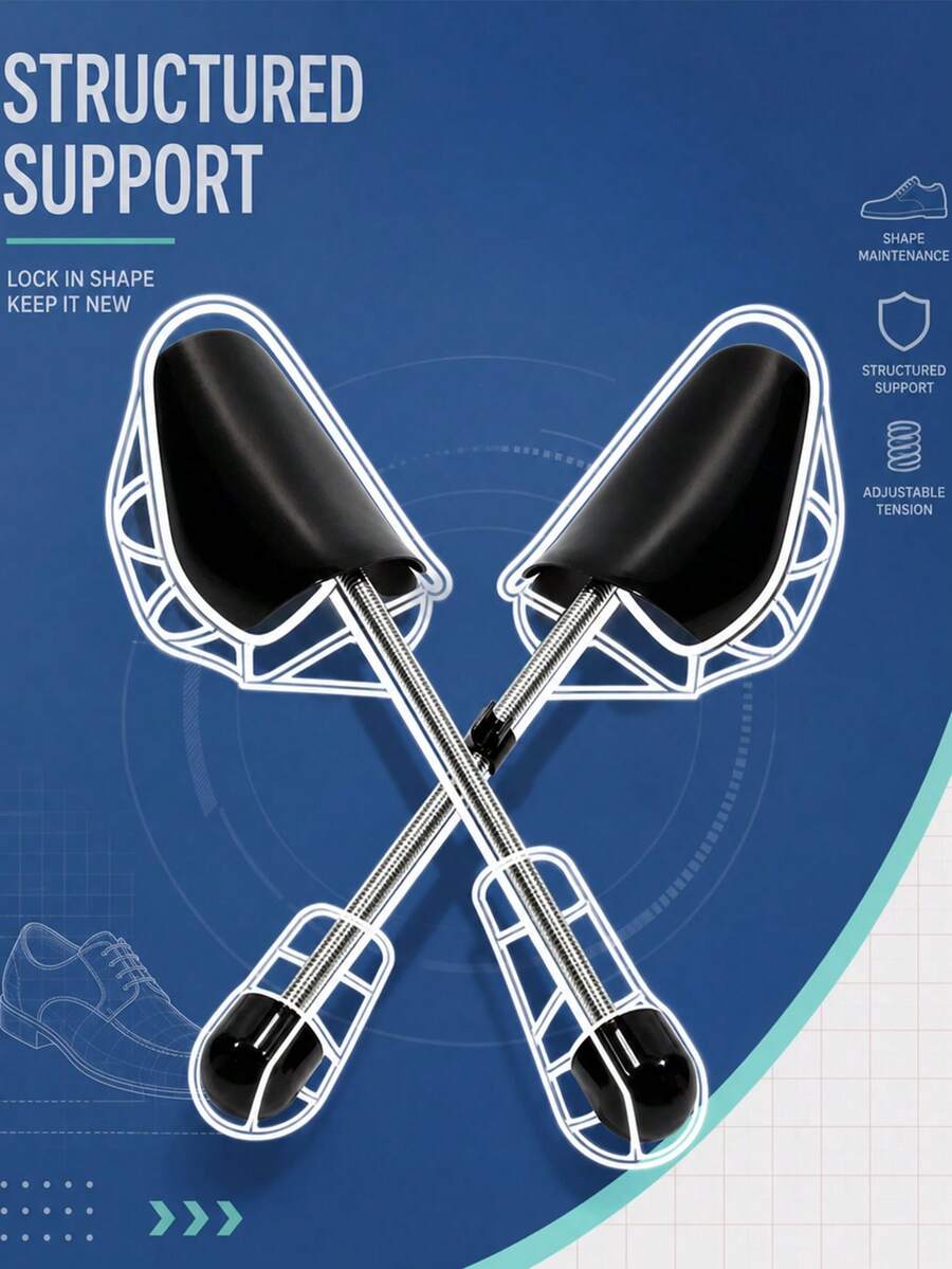 2PCS Adjustable Spring Shoe Stretcher Shoe Tree For Men And Women Shoe Shape Keeper Anti Crease Shoe Expander For Sneakers Boots Dress Shoes - Multicolor - View 1