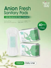 Niceday Damenbinden mit Negativionen, 155mm, 20 Stück/Packung, ultra-dünne Periodenvorlagen, super weiche Monatsbinden, Slipeinlagen, mit Negativionen, Kühlung und Geruchsfreiheit für den Intimbereich, keine Juckreize - Minzgrün - Übersicht 13
