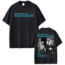 Camisetas de Edición Limitada Nomad Shavkat Rakhmonov, Ropa Masculina, Camiseta Clásica con Estética de Violencia, Camisetas de Verano, Camiseta 100% Algodón - Negro - Ver 1
