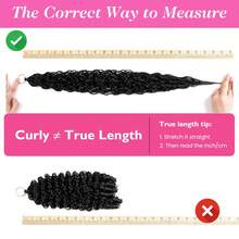 18 Inch 50g Pre-Separated Feather Crochet Braids Natural Black Wet Wavy Invisible Crochet Hair Bundle Set - Black - View 6