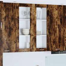Roble Madera de ingeniería Armario Colgante 80x31x100cm Mueble de Cocina Armario de Almacenaje Montaje en Pared Estante Interior Pasillo Cuarto de Lavado Piso Hogar Despensa Organización Orden Sala de Estar - Marrón - Ver 12
