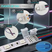 Set Completo de Instalación para Tiras LED RGB 4 Pines con Cables Extensores Divisor y Herramientas para Gamer Muebles Locales - A - Ver 3