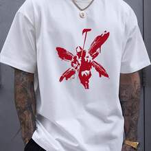Men's Short Sleeve T Shirt Vintage Rock Band Graphic Print Casual Streetwear Top For Daily Leisure Wear - White - View 1