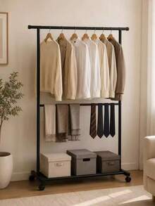 Freestanding Clothes Rack For Home, For Bedroom, Portable Clothes Rack, Simple Clothes Hanger For Dorm, Floor Standing Clothes Rack For Balcony - 100*40*182CM - View 6