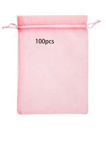 5/10/20/50/100pcs Multi-Color Gauze Bags, Gift Packaging Bags, Gift Bags, Home Daily Necessities, Nylon Storage Bags, Holiday Party Supplies, Wedding Supplies, Gift Decoration Packaging, Small Packaging Bags, Jewelry Accessories Packaging, Gift Hanging Bags, Birthday Gift Jewelry Drawstring Bags - Pink - View 19