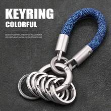 2026 New Woven Rope Keychain, High-Load Metal Ring Key Ring, Minimalist Elegant Textured Key Holder, Suitable For Outdoor, Daily Use, Business Gift - Multicolor - View 8