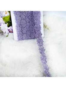 1碼玫瑰花蕾絲混色刺繡水溶性蕾絲飾邊，適用於衣物與旗袍裝飾 - 彩色 - 查看 37