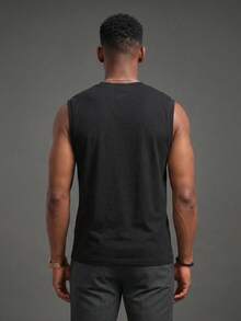 Camvyn Men's Summer Casual Versatile Slim Fit V-Neck Tank Top - Black - View 2