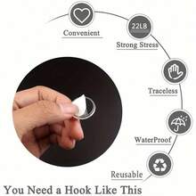 20/40/70/100/135/170Pcs Self-Adhesive Transparent Ceiling Hooks, Suitable For Decorations, Christmas Banners, Party Supplies, Removable Without Traces, Suitable For Tiles, Walls, Easy Installation - Clear - View 8