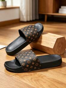 Plus Size 36-50 Men's Sandals, Comfortable Outdoor Casual Shoes, Lightweight Non-Slip Home Slippers, Durable Breathable Men's Shoes, Daily Outdoor Wear Men's Flip Flops, Indoor/Outdoor Dual-Use Slippers, Black And White Striped Men's, Women's, Teen Family Slippers (Asymmetric Pattern) Extra Large Size. - 218 Brown - View 1