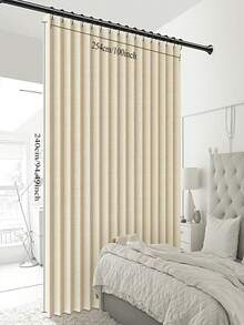 1 Rideau de cloison pliable sans tringle, rideau de porte toutes saisons, tissu suspendu esthétique, rideau de cloison pliable pour maison de location, chambre à coucher, sensation haut de gamme, convient pour le salon, la chambre à coucher et d'autres scènes - 1PC - Voir 9