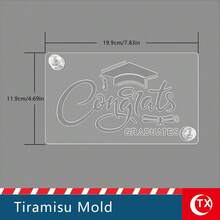 1pc Transparent Acrylic Tiramisu Cake Stencil, Personalized Tiramisu Cake Printing Mold, Creative Cake Mold, Hollowed-Out Blessing Phrase Design Template, Easy To Use, Clear Pattern, Reusable,Suitable For Graduation Party Cake Decoration - View 17