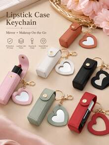 Mini Lipstick Case/Charm – A Stylish Makeup Accessory For Women. A Heart-Shaped Lipstick Holder-Perfect For The Back-To-School Season And Travel. - Multicolor - View 2
