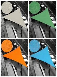 1pc Triangular Sunshade, With UV Protection, For Outdoor Spaces Like Terraces, Gardens And Decks,UV-Blocking Waterproof Polyester Sun Shade Sail, Suitable For Patio, Garden, Swimming Pool, Outdoor Camping, Includes DIY Installation Ropes - Multicolor - View 2
