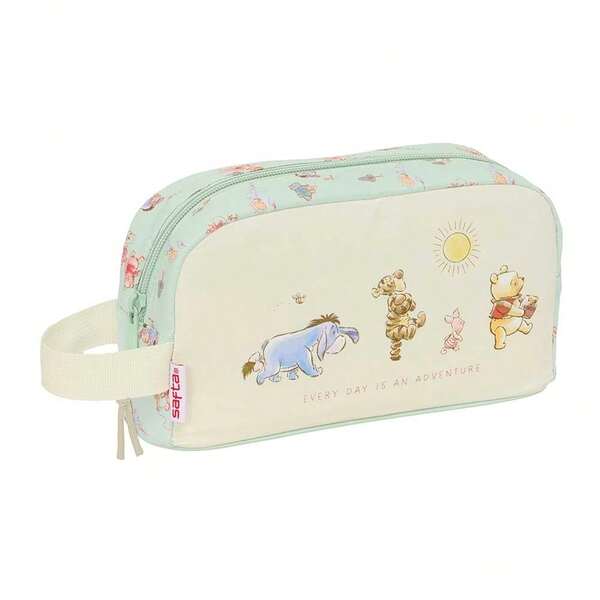 Safta Portapranzo termico Disney Winnie the Pooh, 21,5x6,5x12 cm, interno rivestito in alluminio per mantenere il cibo caldo e freddo, scomparto con cerniera e maniglia laterale.